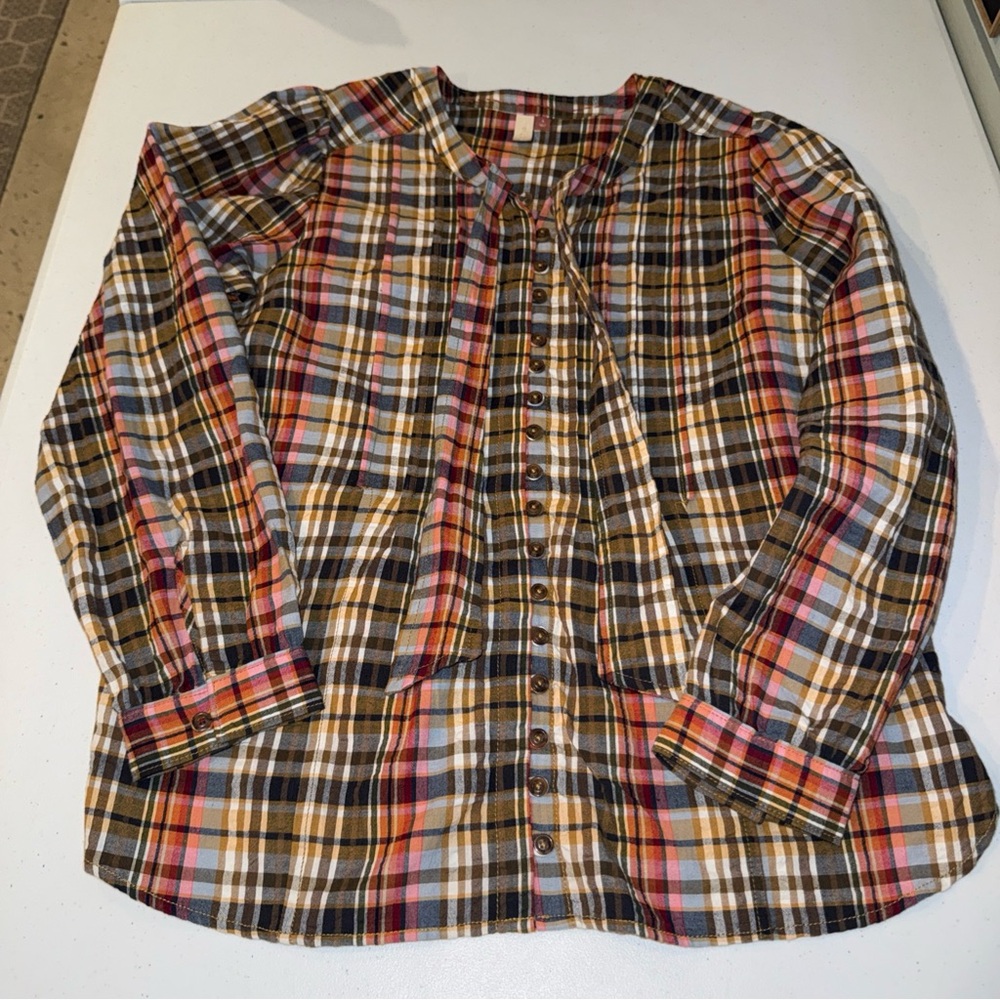 Anthropologie Pilcro Blusa Plaid ButtonDown Shirt Small‎ Sold Out - Picture 3 of 16